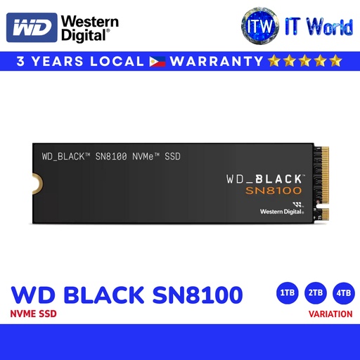 [WDS400T1X0M] Western Digital WD BLACK SN8100 M.2 2280 NVMe SSD | 1TB / 2TB / 4TB | itw (4TB)