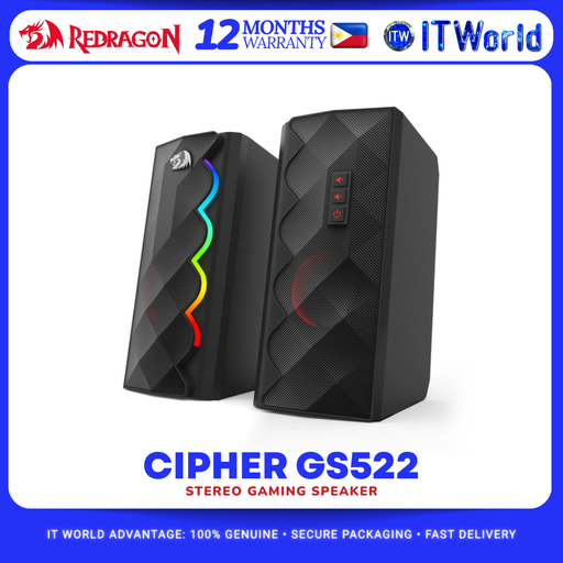 [RD GS522] Redragon GS522 Cipher RGB Stereo Gaming Speaker 2.0 Channel itw