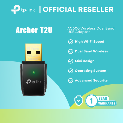 [T2U] TP-Link Archer T2U AC600 - Dual Band USB WiFi Adapter for Laptop/Desktop itw