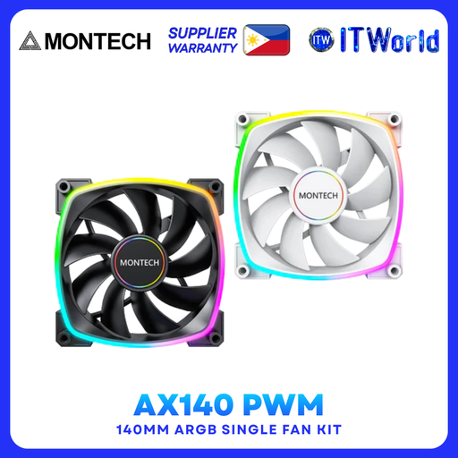 Montech AX140 PWM Series – 140mm ARGB Cooling Fan, Single Fan Kit