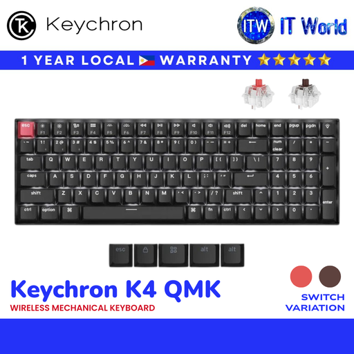 [Brown-K4X-A3] Keychron K4 QMK Wireless Mechanical Keyboard (Version 3) (Red/Brown Switch) | itw