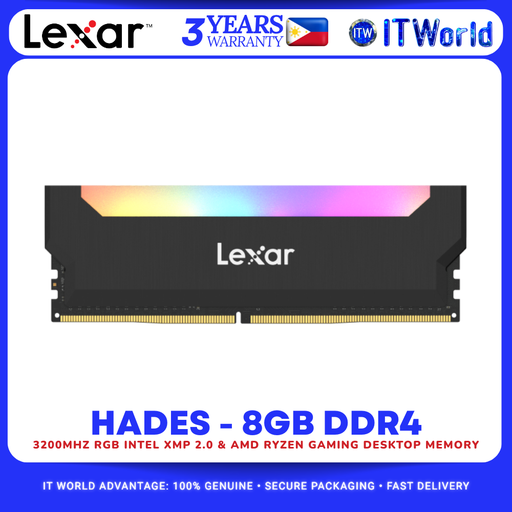 [LD4BU008G-R3200GSLH] Lexar Hades 8GB DDR4 RAM 3200MHz RGB Gaming Desktop Memory LD4BU008G-R3200GSLH