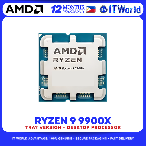[AMD RYZEN 9 9900X TRAY] AMD Ryzen 9 9900X 12 Cores 24 Threads Up to 5.6GHz AM5 – Desktop Processor Tray Version