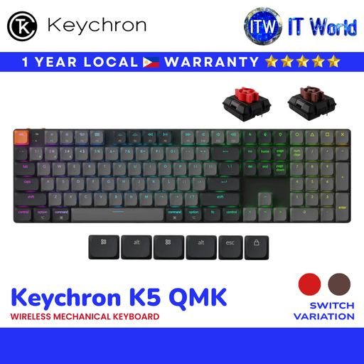 Keychron K5 QMK RGB Backlight Wireless Mechanical Keyboard (Version 2) (Red/Brown Switch) | itw