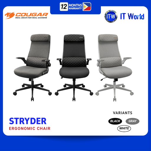 Cougar STRYDER Ergonomic Chair Defensor S Adjustable Design (Black | Gray | White) | itw