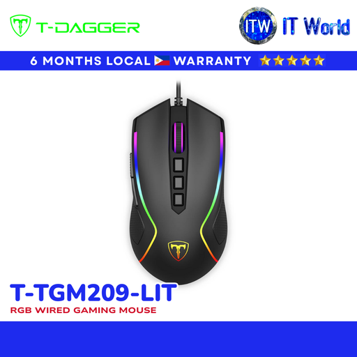 [T-TGM209-LIT] T-Dagger DarkAngel Lite RGB Wired Gaming Mouse (T-TGM209-LIT) | itw