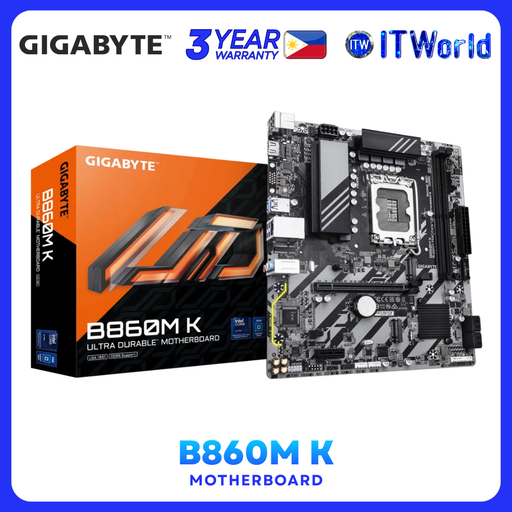 [GA-B860M-K] Gigabyte B860M K LGA1851 DDR5 PCIe 4.0 Micro-ATX Motherboard