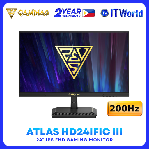 [HD24IFIC III] Gamdias Atlas HD24IFIC III - 24" 1920×1080 IPS FHD, 200Hz, HDR10, Gaming Monitor itw