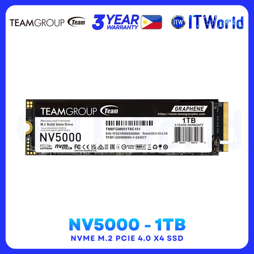 [TM8FGM001T0C101] TeamGroup NV5000 1TB NVMe M.2 4.0 x4 SSD High-Speed Storage for Desktop/Laptop