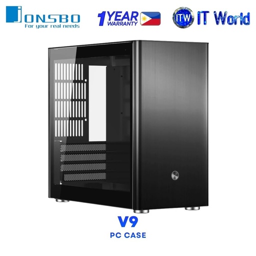 [JONSBO V9 BLACK] Jonsbo V9 Compact ITX / M-ATX Aluminum Airflow Tempered Glass PC Case - Black