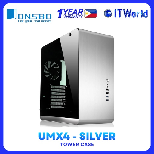 [JONSBO UMX4 Silver] JONSBO UMX4 Silver Window - Aluminum ATX Mid Tower Desktop PC Case itw