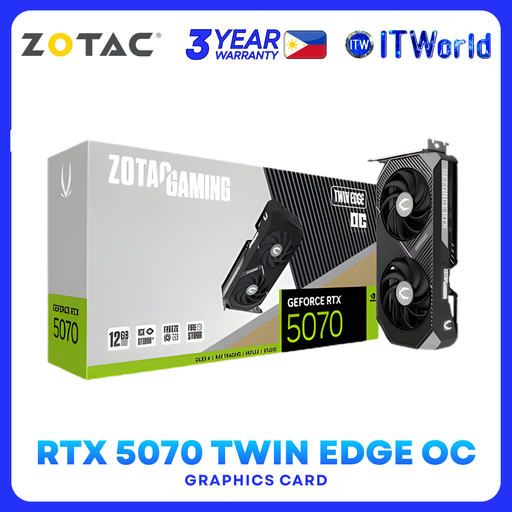[ZT-B50700H-10P] ZOTAC GAMING RTX 5070 Twin Edge OC - 12GB GDDR7 - Graphics Card for Desktop itw