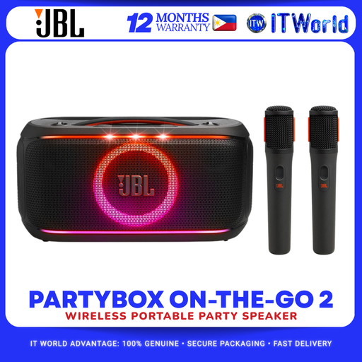 [JBL PARTYBOX OTG 2] JBL Partybox On-The-Go 2 - Portable with Build-in Lights and Wireless Mic Speaker