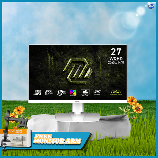 [MAG 274QRFW E20] MSI MAG 274QRFW 27" 2560x1440 WQHD, 200Hz, Rapid IPS, 0.5msGtG Gaming Monitor itw