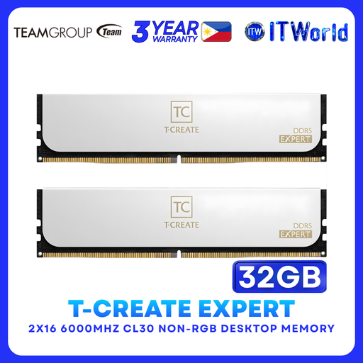 [CTCWD532G6000HC30DC01] TeamGroup T-CREATE EXPERT DDR5 RAM 32GB 2x16GB 6000MHz Memory Kit (CTCWD532G6000HC30DC01) itw