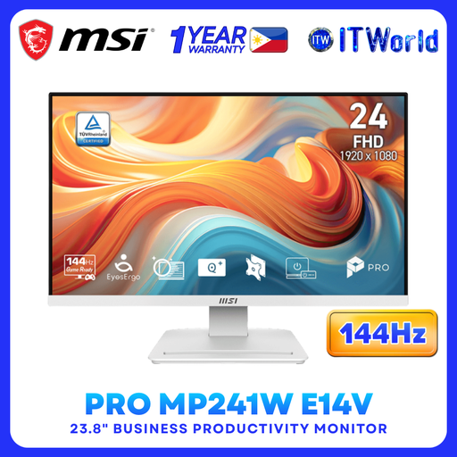 [PRO MP241W E14V] MSI PRO MP241W E14V - 23.8” 1920×1080 FHD 144Hz VA Monitor