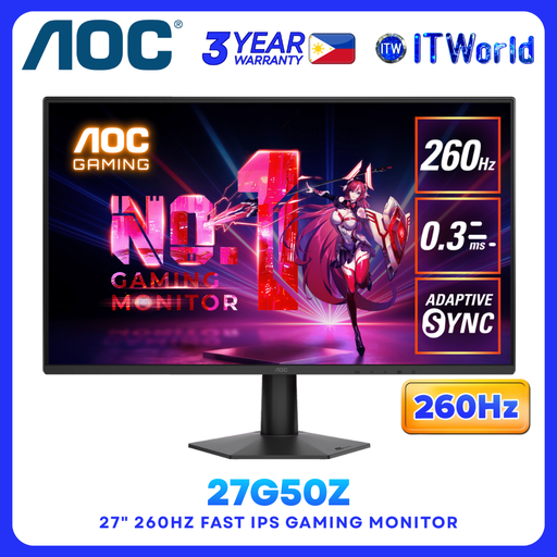 [27G50Z] AOC 27G50Z - 27” 1920×1080 FHD Fast IPS 260Hz Gaming Monitor