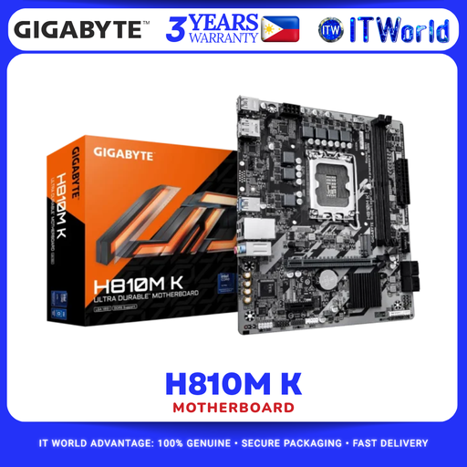 [GA-H810M-K] GIGABYTE GA-H810M-K DDR5 LGA1851 PCIe 4.0 HDMI 2.1 Micro ATX Motherboard for Desktop GA-H810M-K itw