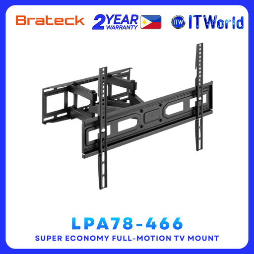 [LPA78-466] Brateck LPA78-466 - 40kg Capacity / 37"-80" TVs / Indoor Use - Full-Motion TV Wall Mount