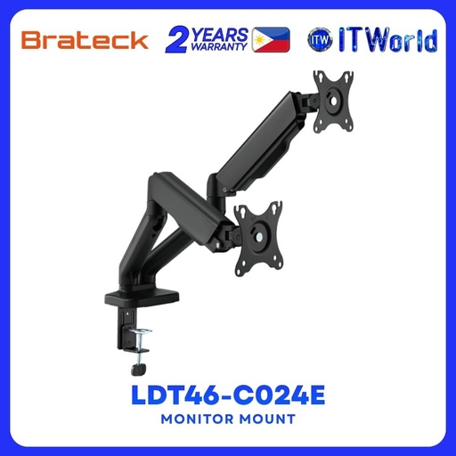 [BRATECK LDT46-C024E] Brateck LDT46-C024E Cost-Effective Mechanical Spring Dual Monitor Arm