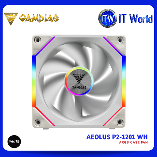 [GAMDIAS CASE FAN AEOLUS P2-1201 WH] GAMDIAS AEOPLUS P2-1201 ARGB PWM Case Fan itw