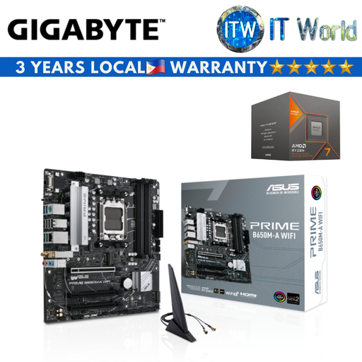 [AMD RYZEN 7 8700G/ ASUS PRIME B650M-A Wifi] AMD Ryzen 7 8700G Processor with Asus Prime B650M-A WiFi mATX AM5 DDR5 Motherboard Bundle