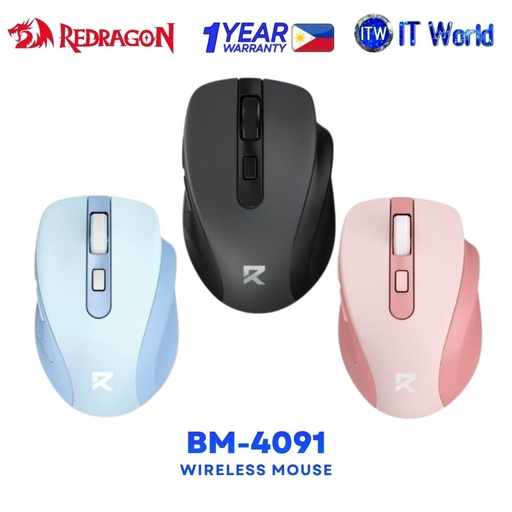Redragon BM-4091 Pro Dual-mode Connect Portable Design Wireless Mouse - Blue | Grey | Pink