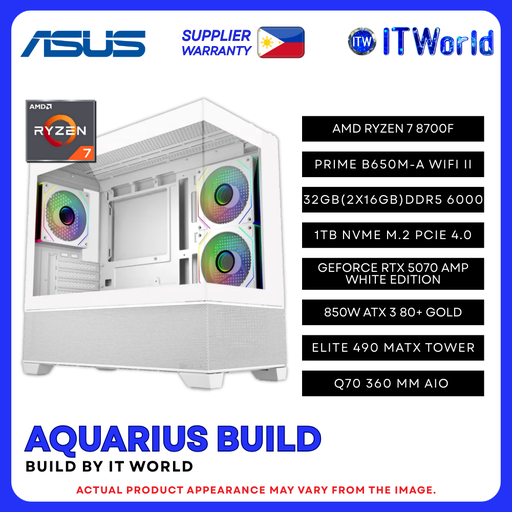 [AQUARI2026DDR5AM5] Zodiac Aquarius Build Powered by Asus - Ryzen 7 8700F / 32GB DDR5 / 1TB / RTX 5070 PC Build