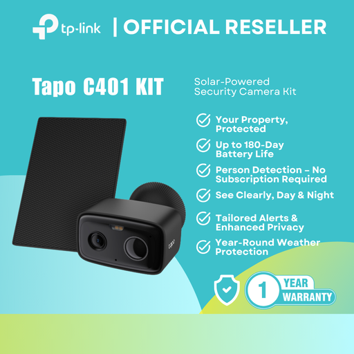 [Tapo C401 KIT] TP-Link Tapo C401 KIT 1080P 2MP Solar-Powered Outdoor Security Camera itw