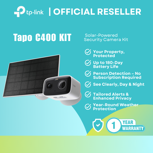 [Tapo C400 KIT] TP-Link Tapo C400 KIT 1080P 2MP Solar-Powered Outdoor Security Camera itw