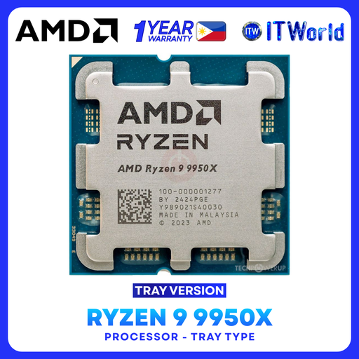 [AMD RYZEN 9 9950X TRAY] AMD Ryzen 9 9950X 16-Core 32-Thread Zen 5 AM5 Desktop Processor (TRAY)