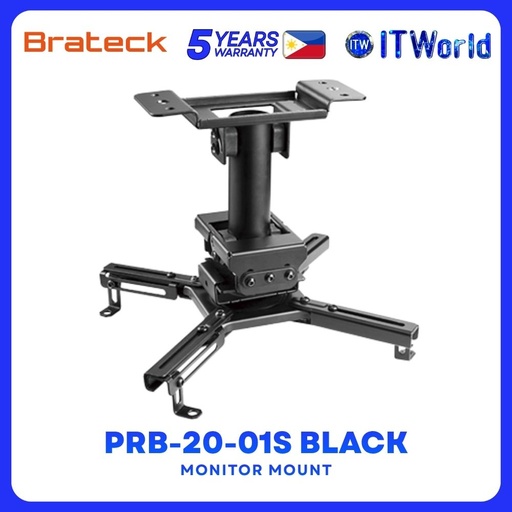 [BRATECK PRB-20-01S BLACK] Brateck PRB-20-01S Haevy-Duty Projector for Pitched or Flat Ceiling supports up to 45kg - Black
