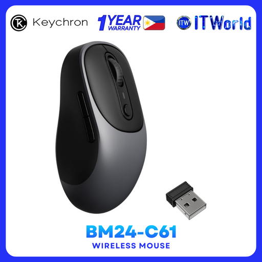 [BM24-C61] Keychron BM24-C61 Wireless Mouse PAW3212 Metal Gray itw
