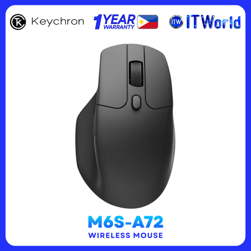 [M6S-A72] Keychron M6S-A72 M6 Wireless Mouse All Silent Micro Switch-Black itw