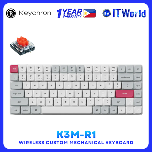[K3M-R1] Keychron K3 Max - 1550mAh QMK Wireless Mechanical Keyboard for Desktop itw