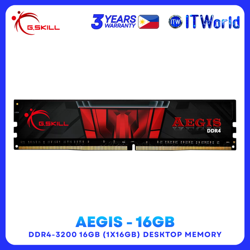 [F4-3200C16S-16GIS] G.SKILL Aegis F4-3200C16S-16GIS – 16GB DDR4 3200MHz Gaming Memory for Desktop itw