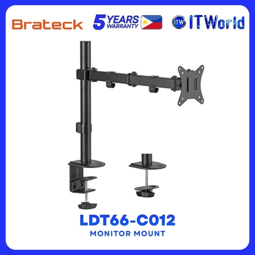 [Brateck-LDT66-C012] Brateck LDT66-C012 Single-Monitor Steel Articulating Monitor Mount for most 17"-32" monitors