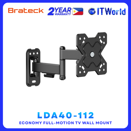 [LDA40-112] Brateck LDA40-112 - 20kg Capacity / 13"-32" Support / Indoor Use - Full-Motion TV Wall Mount itw