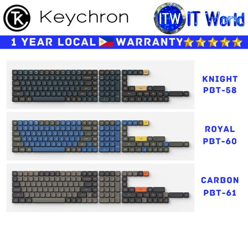 Keychron PBT Keyboard Low Profile Double Shot LSA keycap 133 keys (Knight | Royal | Carbon)