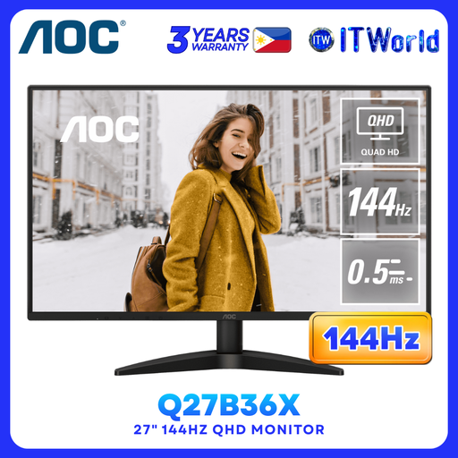 [Q27B36X] AOC Q27B36X 27" QHD IPS 144Hz Monitor Adaptive Sync HDR10