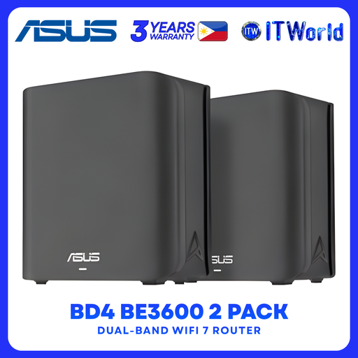 [ZENWIFI BD4 (2PK)] ASUS ZenWiFi BD4 Series Dual-Band WiFi 7 AiMesh Router 3.6Gbps Dual 2.5G Ports Smart Home Master