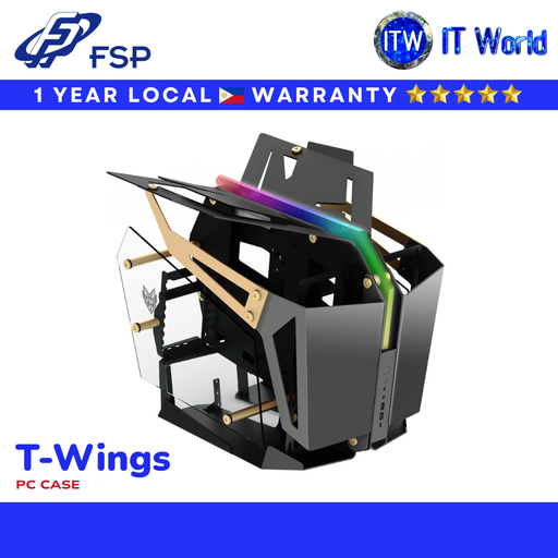 [CMT710] FSP T- Wings Open Frame Gaming PC Case E-ATX/ATX/Micro ATX/ITX / Dual-System / Tempered Glass | itw