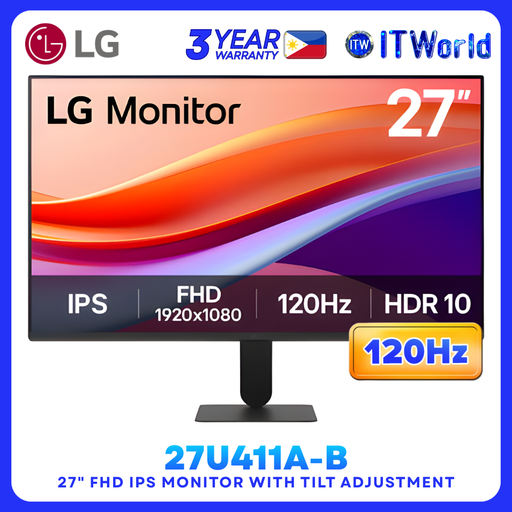 [27U411A-B] LG 27U411A-B – 27” 1920×1080 FHD, 120Hz, 5ms, IPS Desktop Monitor itw