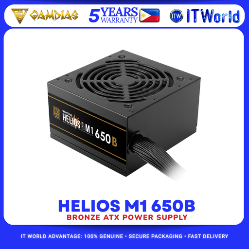[GAMDIAS POWER SUPPLY HELIOS M1-650B] GAMDIAS HELIOS M1 650B 650W 80 Plus Bronze ATX Power Supply for Desktop
