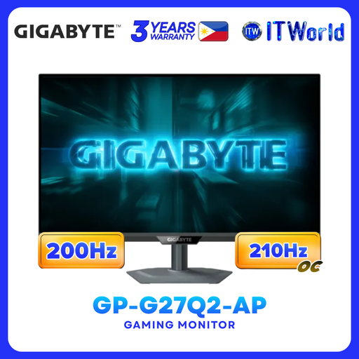 [GP-G27Q2-AP] Gigabyte GP-G27Q2-AP 27” 2560 x 1440 QHD SS IPS 200Hz/OC 210Hz HDR10 Gaming Monitor