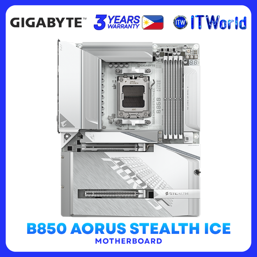 [GA-B850-A-STEALTH-ICE] GIGABYTE B850 AORUS STEALTH ICE AM5 DDR5 PCIe 5.0 WiFi 7 ATX Motherboard