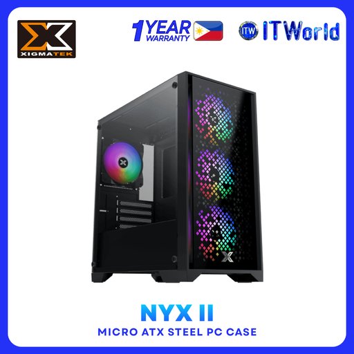 [Xigmatek NYX II] Xigmatek NYX II - Micro ATX Steel PC Case, 4 Slots, Multi-Fan Support Desktop Tower Case itw