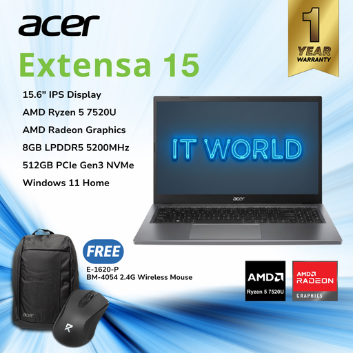 [EX215-24-R3BM] Acer Extensa 15 - 15.6" FHD / R5-7520U / 8GB / 512GB / EX215-24-R3BM Laptop itw