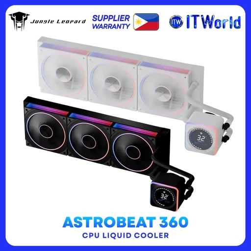Jungle Leopard Astrobeat 360 ARGB 360mm AIO Liquid CPU Cooler Black/White itw