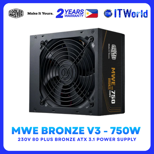 [MPE-7501-ACABW-3BUS] Cooler Master MWE Bronze V3 - 750W ATX Power Supply 80+ Bronze PSU MPE-7501-ACABW-3BUS